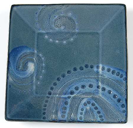 Vanilla Organic Blue Square Salad Plate