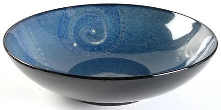 Vanilla Organic Blue 13" Round Serving Bowl