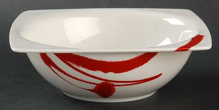 Paint It Red Rim Cereal Bowl
