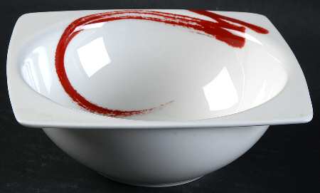 Paint It Red Rim Fruit/Dessert (Sauce) Bowl