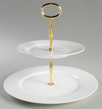 Pure Vanilla 6 5/8"-10"  2 Tiered Serving Tray (Dp, Sp) HC