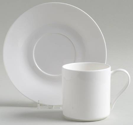 Pure Vanilla Flat Cup & Saucer Set