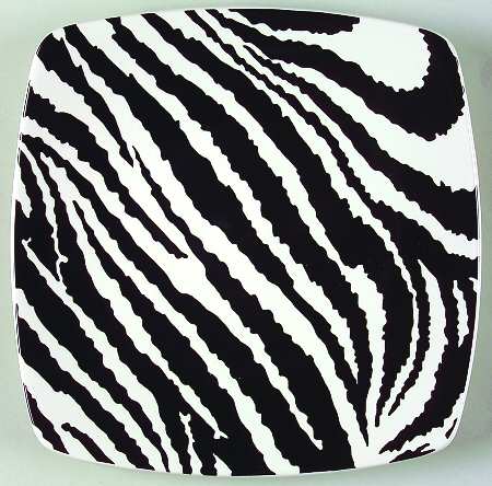 Zebra Collection Square Salad Plate