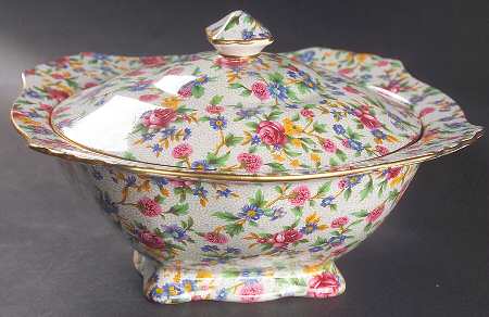 Old Cottage (Earthenware, Circa 1995) Square Covered Vegetable