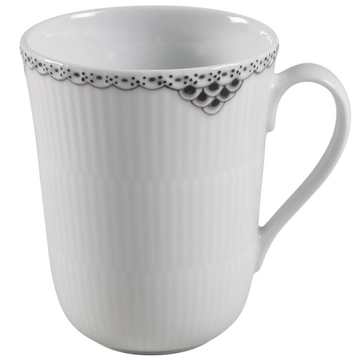 Black Fluted Half Lace Mug
