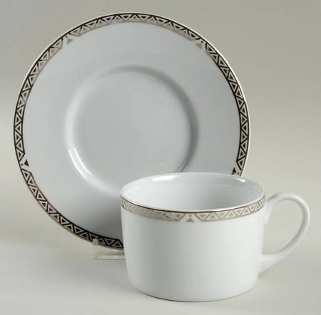 Platinum Flat Cup & Saucer Set