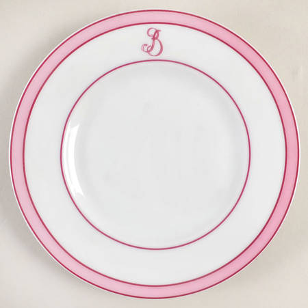 Tropic Pink (Monogram) Bread & Butter Plate