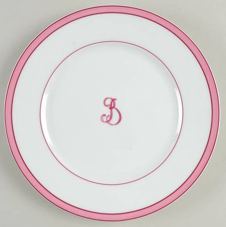 Tropic Pink (Monogram) Dessert Luncheon Plate
