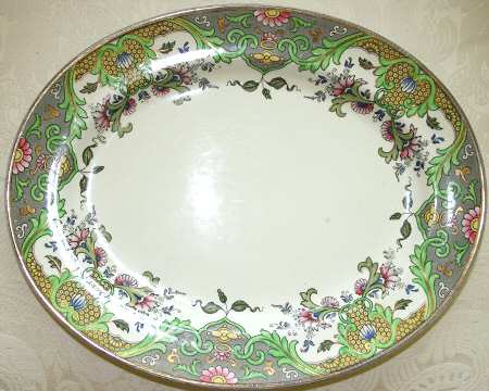 Matsumai Green and Black 13" Oval Serving Platter