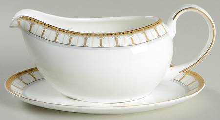 Sovereign (Gold Lines on Rim) Gravy Boat & Underplate