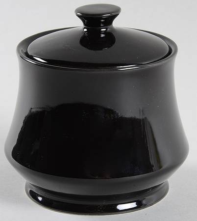Black (Square) Sugar Bowl & Lid