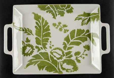 Ambiance Apple Green 18" Rectangular Handled Tray