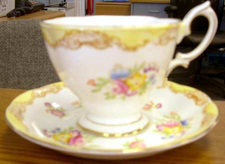 1121 Yellow Footed Cup & Saucer Set