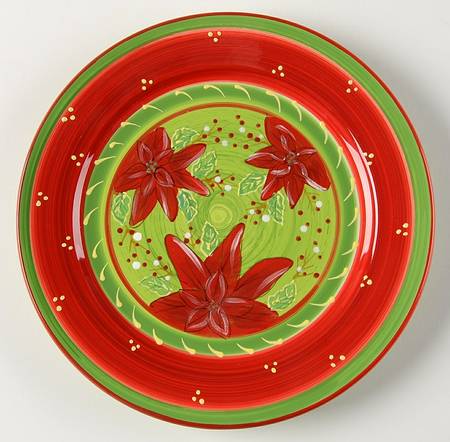 Holly Christmas Salad Plate