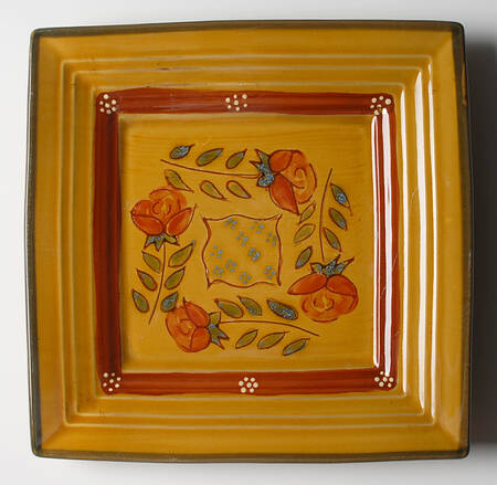 Douce Provence Rose Square Dinner Plate