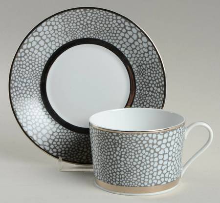 Makassar-Platinum Flat Cup & Saucer Set