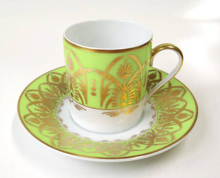 Oasis Green Flat Demitasse Cup & Saucer Set