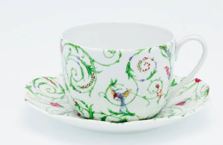 Fruits d'Ete' Flat Cup & Saucer Set
