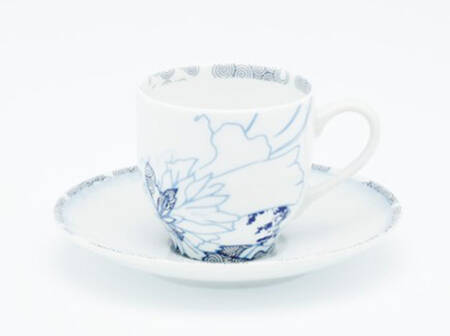 Reve Bleu Flat Demitasse Cup & Saucer Set