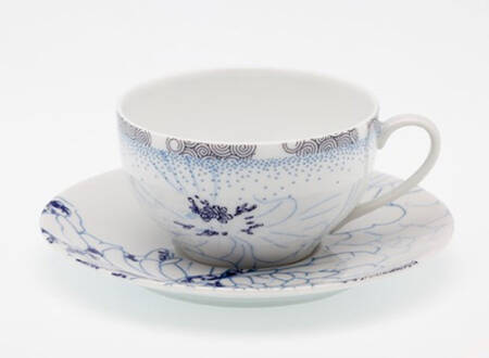Reve Bleu Flat Cup & Saucer Set