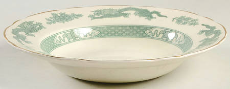 Dragon Green Rim Soup Bowl