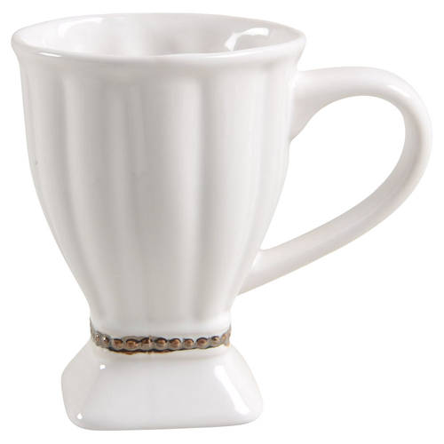 Hobnail White Platinum Mug