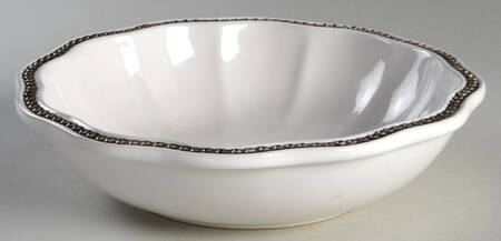 Hobnail White Platinum 9" Round Serving Bowl
