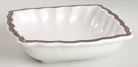 Hobnail White Platinum Square Soup/Cereal Bowl
