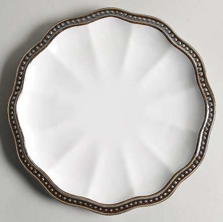 Hobnail White Platinum Salad Plate