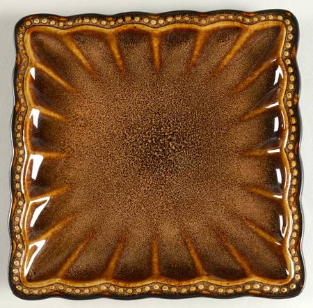 Hobnail Tiger Eye Square Salad Plate