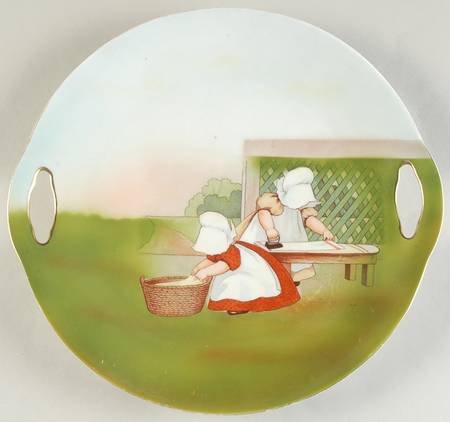 Sunbonnet Babies Handled Cake Plate