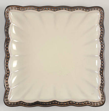 Hobnail Cream Bronze Square Salad Plate
