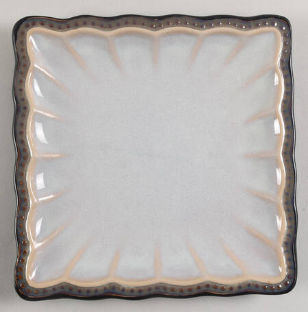 Hobnail Gray Blue Metallic Square Salad Plate