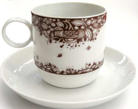 Ornamentic Flat Cup & Saucer Set