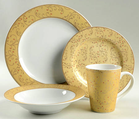 Christmas Scroll 4 Piece Place Setting by Roscher & Co