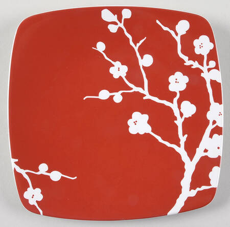 Spring Blossom Red Salad Plate
