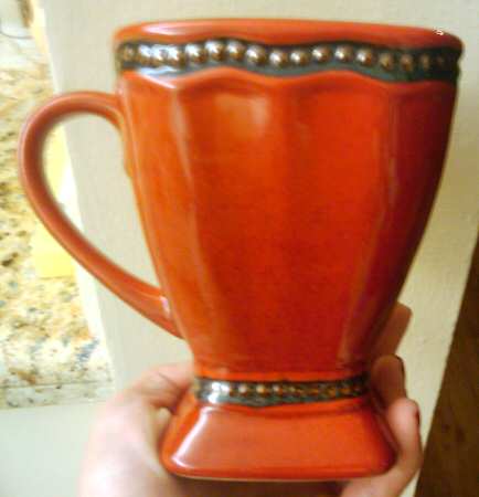 Hobnail Red Brown Mug