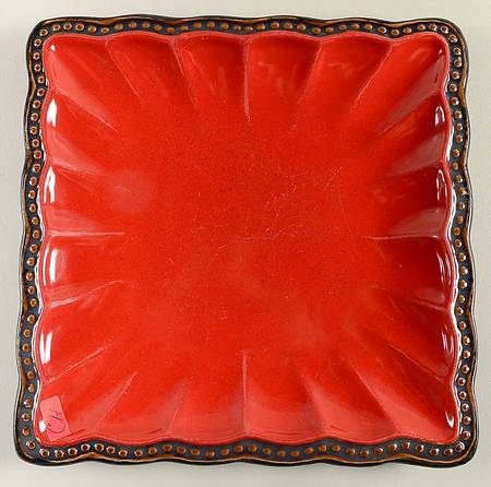 Hobnail Red Brown Salad Plate