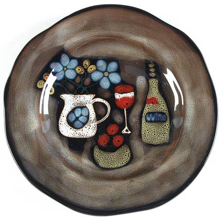 Wine & Cheese Salad Plate - Set of 4