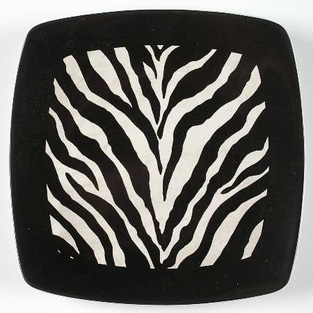 Untamed Zebra Square Salad Plate