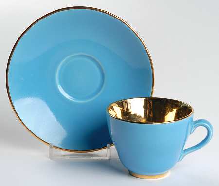 Confetti (Gold Trim) Flat Demitasse Cup & Saucer Set