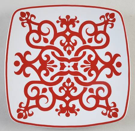 Tuzani Collection Red Square Salad Plate