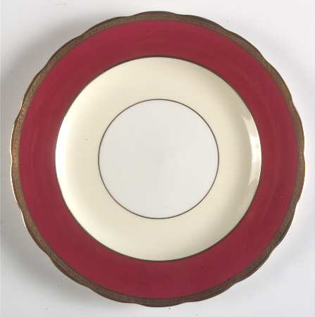 Yarborough Ivory and Burgundy (Scalloped) by Royal Swansea