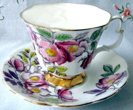 Flower of the Month Series Footed Cup & Saucer Set