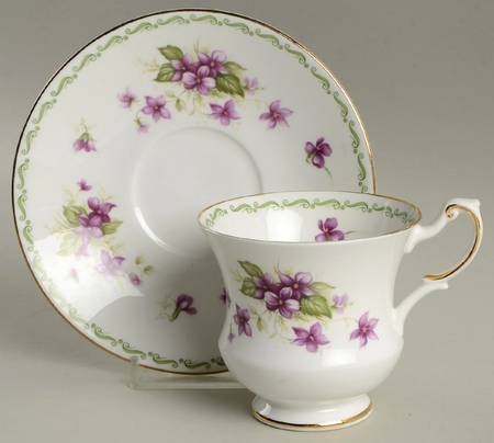 Special Flowers (No Month, Smooth, No Rib) Footed Cup & Saucer Set