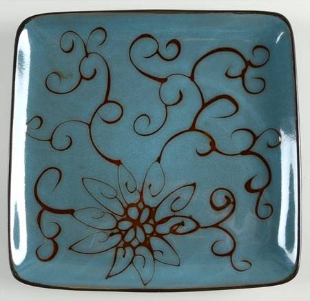 Olivia Blue Square Dinner Plate