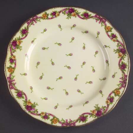 Old Country Roses (Yellow Rosebud) Dessert/Pie Plate