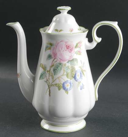 Botanical Teas (Green Trim) Coffee Pot & Lid