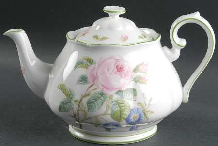 Botanical Teas (Green Trim) Teapot & Lid