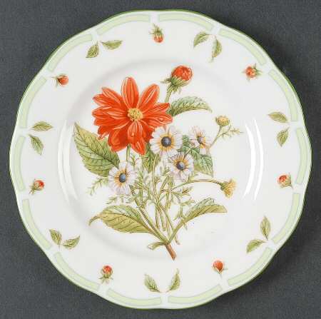 Botanical Teas (Green Trim) Salad Plate